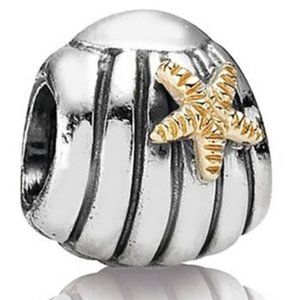 Seashell silver & gold Pandora charm